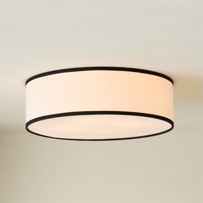 Drum Flush Mount Light with Black Trim 19.75" - Image 0