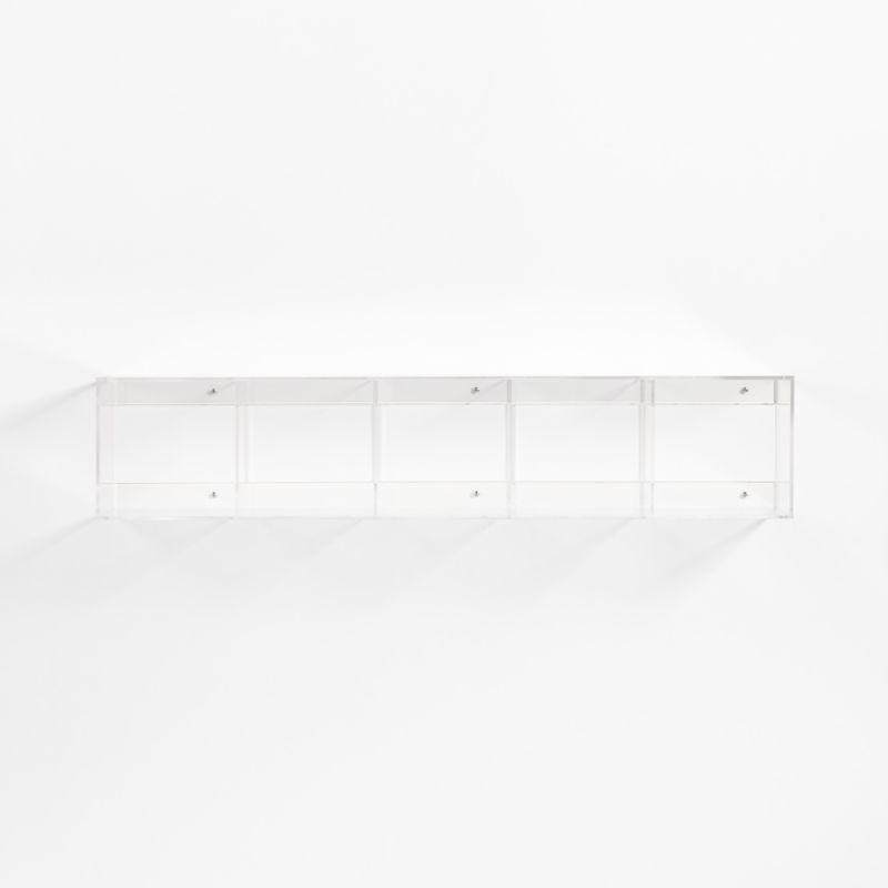 Now You See It Clear Acrylic 5-Bin Floating Shelf Bookcase - Image 6