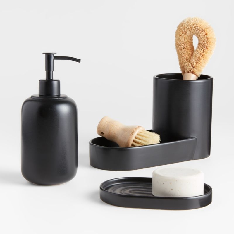 Chet Black Ceramic Sink Caddy - Image 1