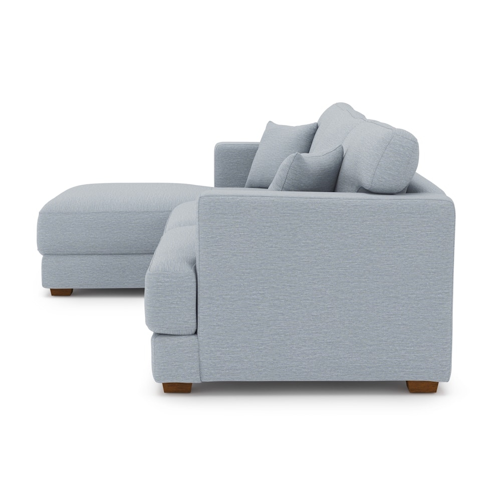 Dawn 100" Left Sectional - Silver Light Blue - Image 2