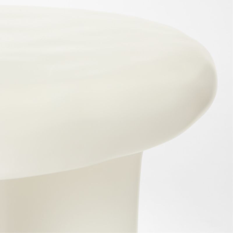 Bodene Round Ivory Resin Side Table - Image 4