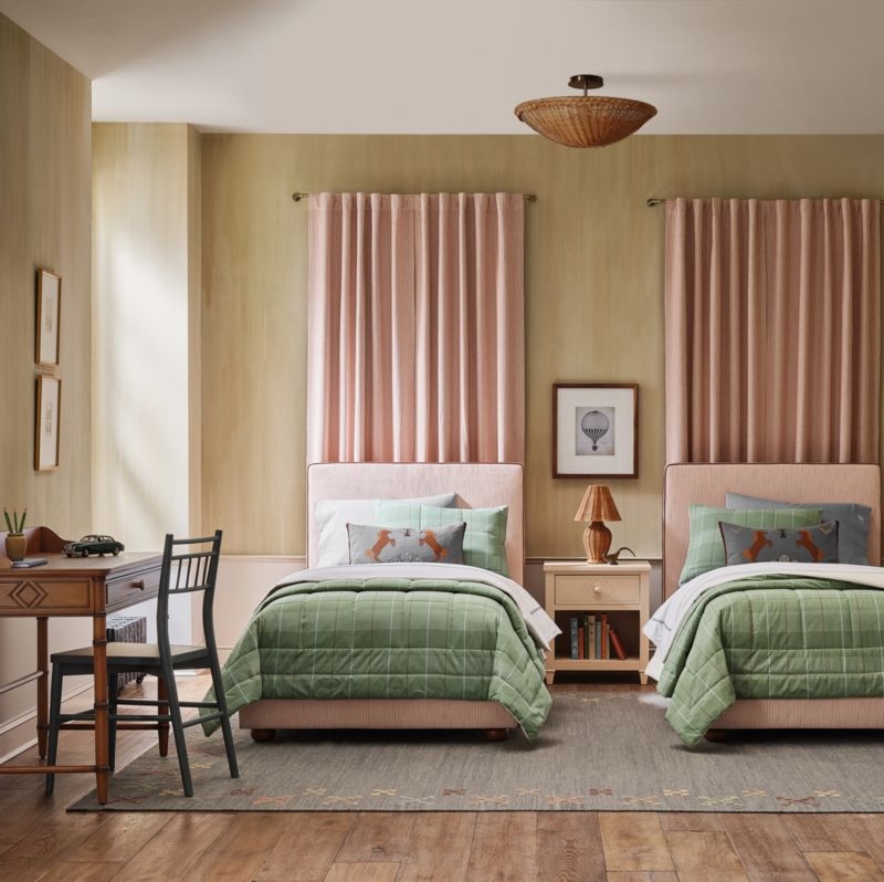 French Ticking Stripe Blackout Curtain Panel 44" x 84" by Sharland England - Image 1