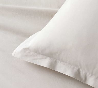 Soft Washed Organic Percale Duvet Cover, King/Cal. King, White - Image 4