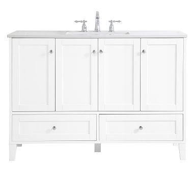 White Moro Single Sink Vanity, 48" - Image 0