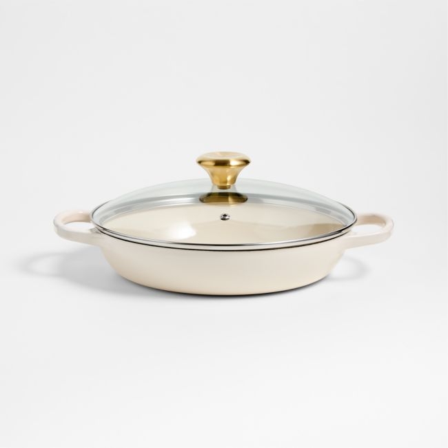 Le Creuset ® 2.25-Qt. Cream Enameled Cast Iron Braiser with Glass Lid - Image 0