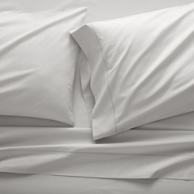 Favorite Organic Cotton Percale Dove Grey Twin/Twin XL Bed Sheet Set - Image 0