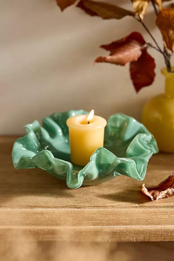 Ruffled Glass Votive Holder - Image 0