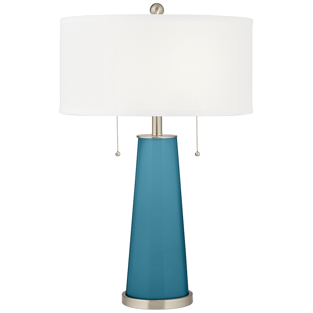 Color Plus Peggy 29 3/4" Modern Glass Great Falls Blue Table Lamp - Image 0