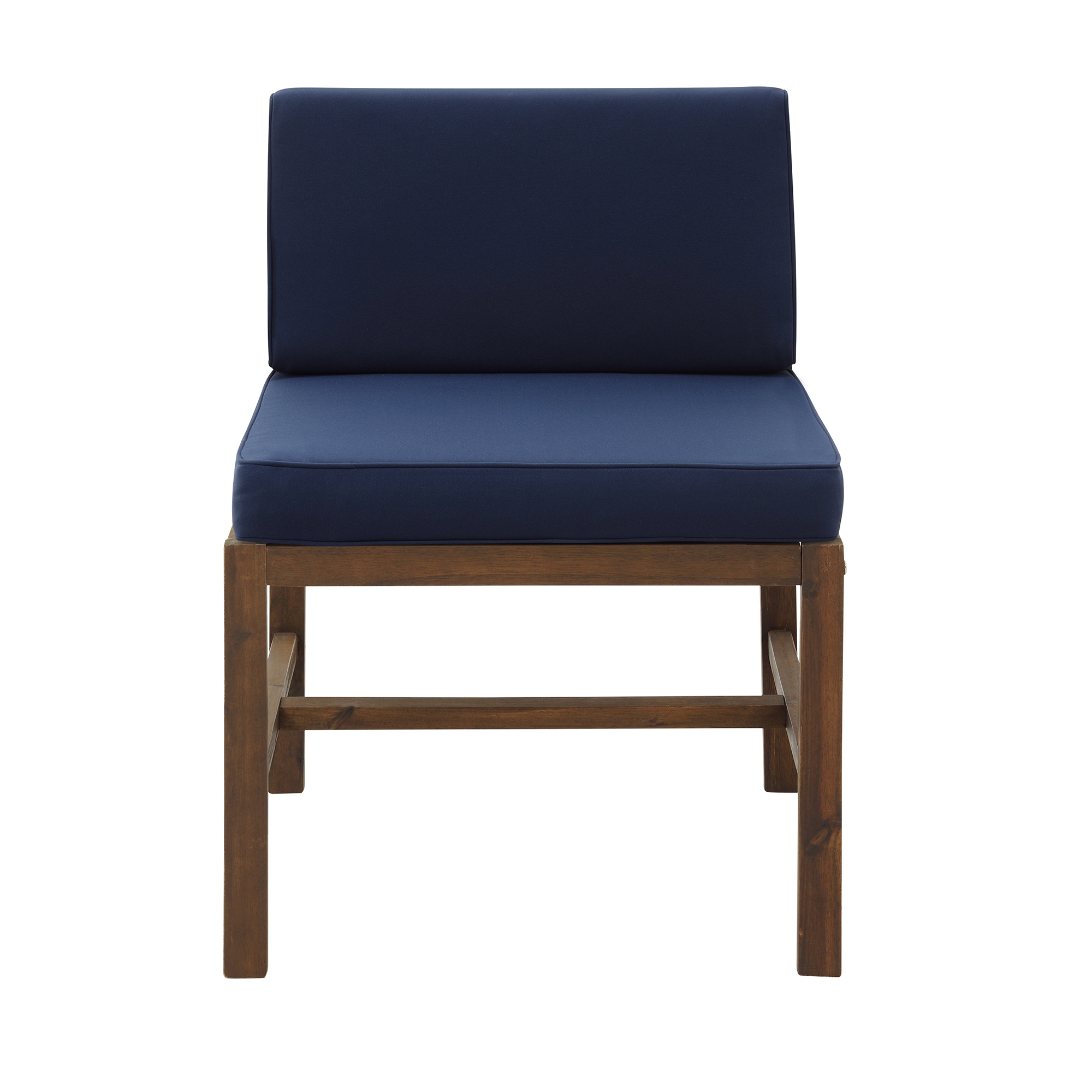 Sanibel Modular Acacia Patio Side Chair - Dark Brown/Navy Blue - Image 4
