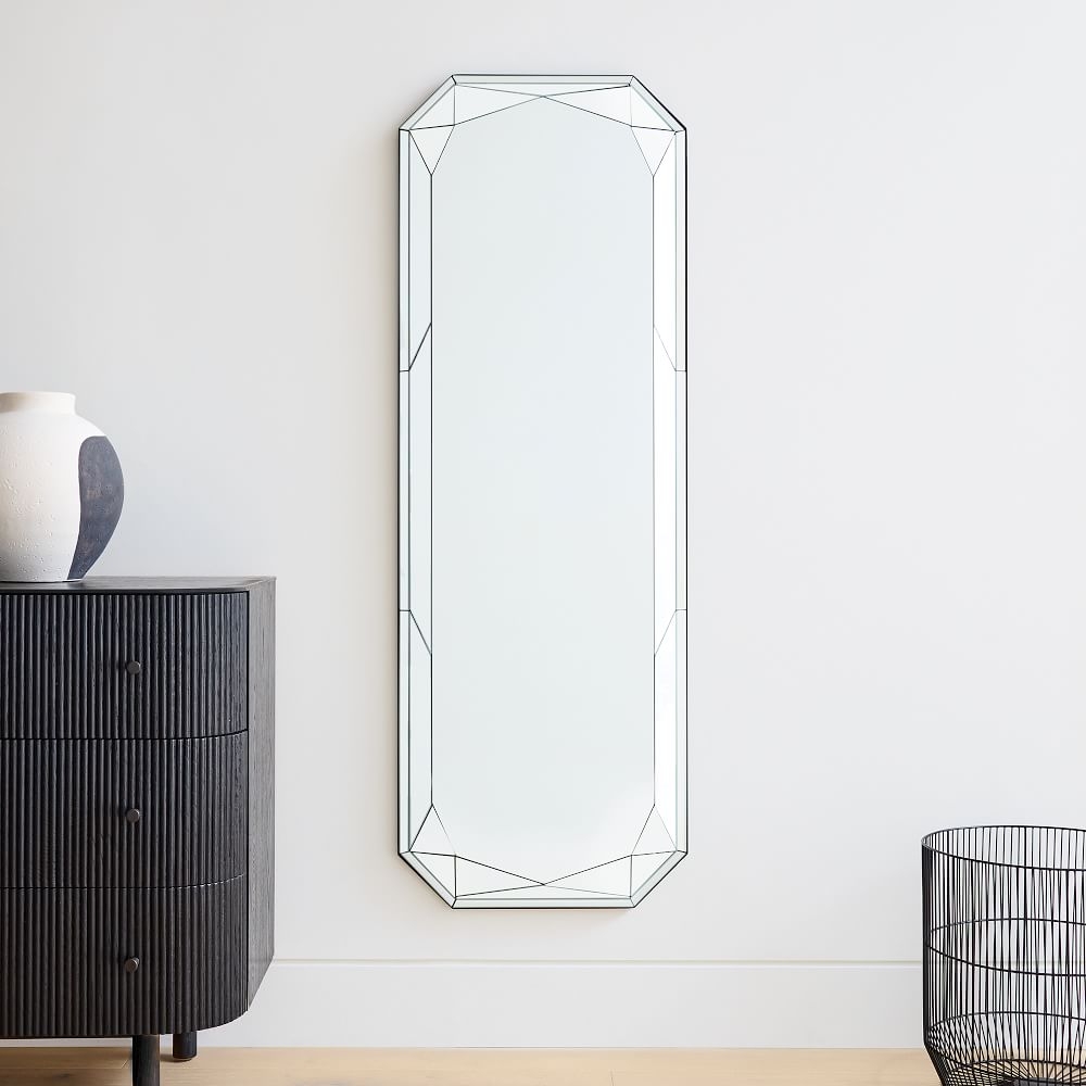 Faceted Floor Mirror, Emerald Cut - Image 0