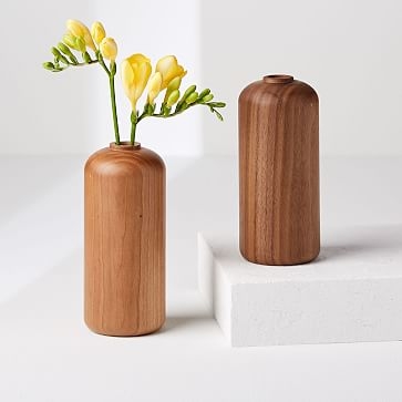 Melanie Abrantes Hardwood Vase, Tall, Walnut - Image 1