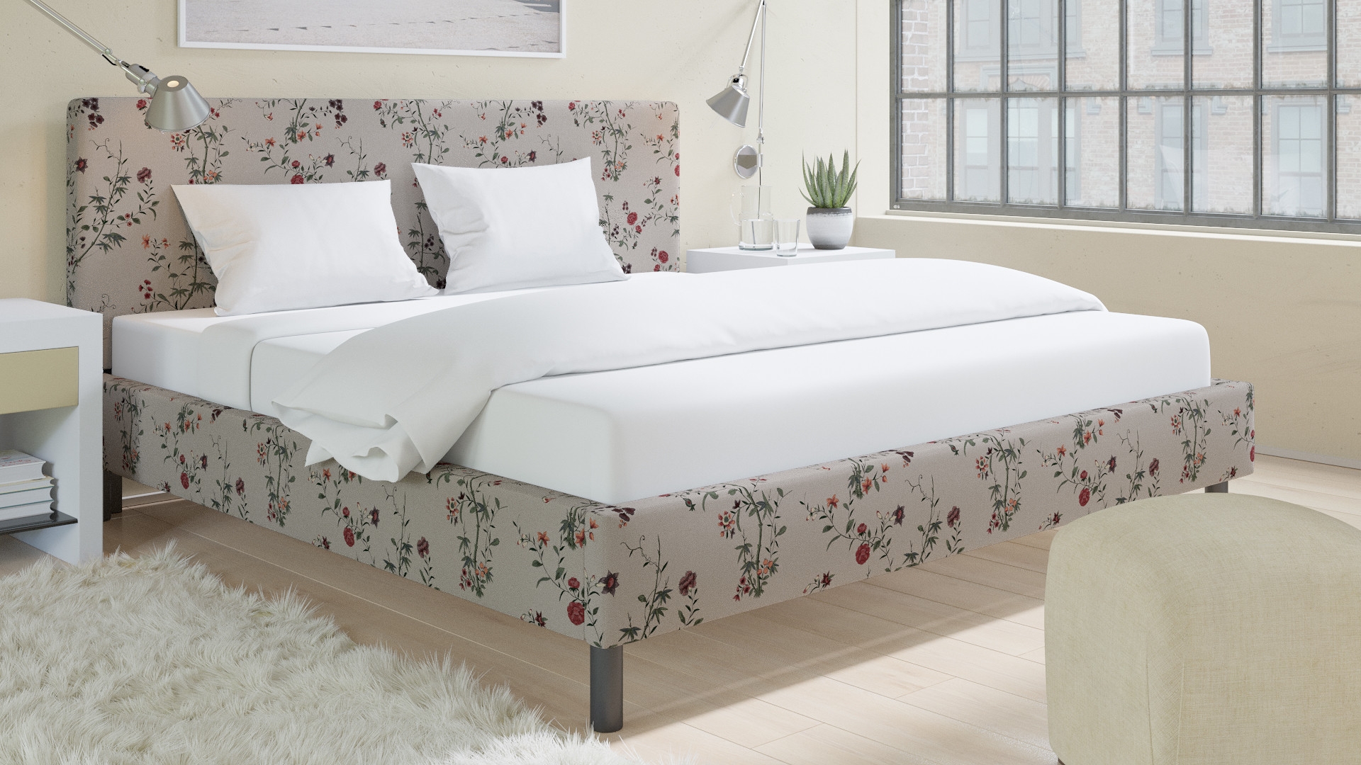 Tailored Platform Bed, Multi Bamboo Garden, King - Image 2