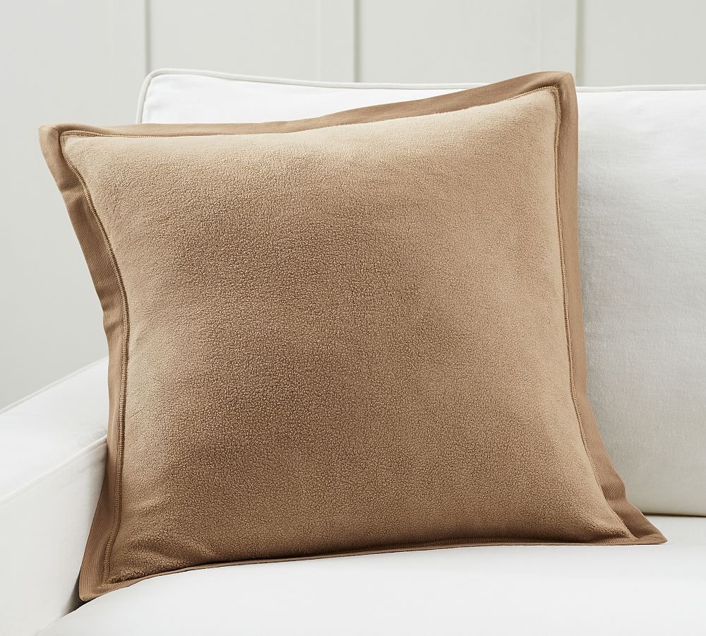 Cozy Fleece Pillow Cover, 22", Camel - Image 0
