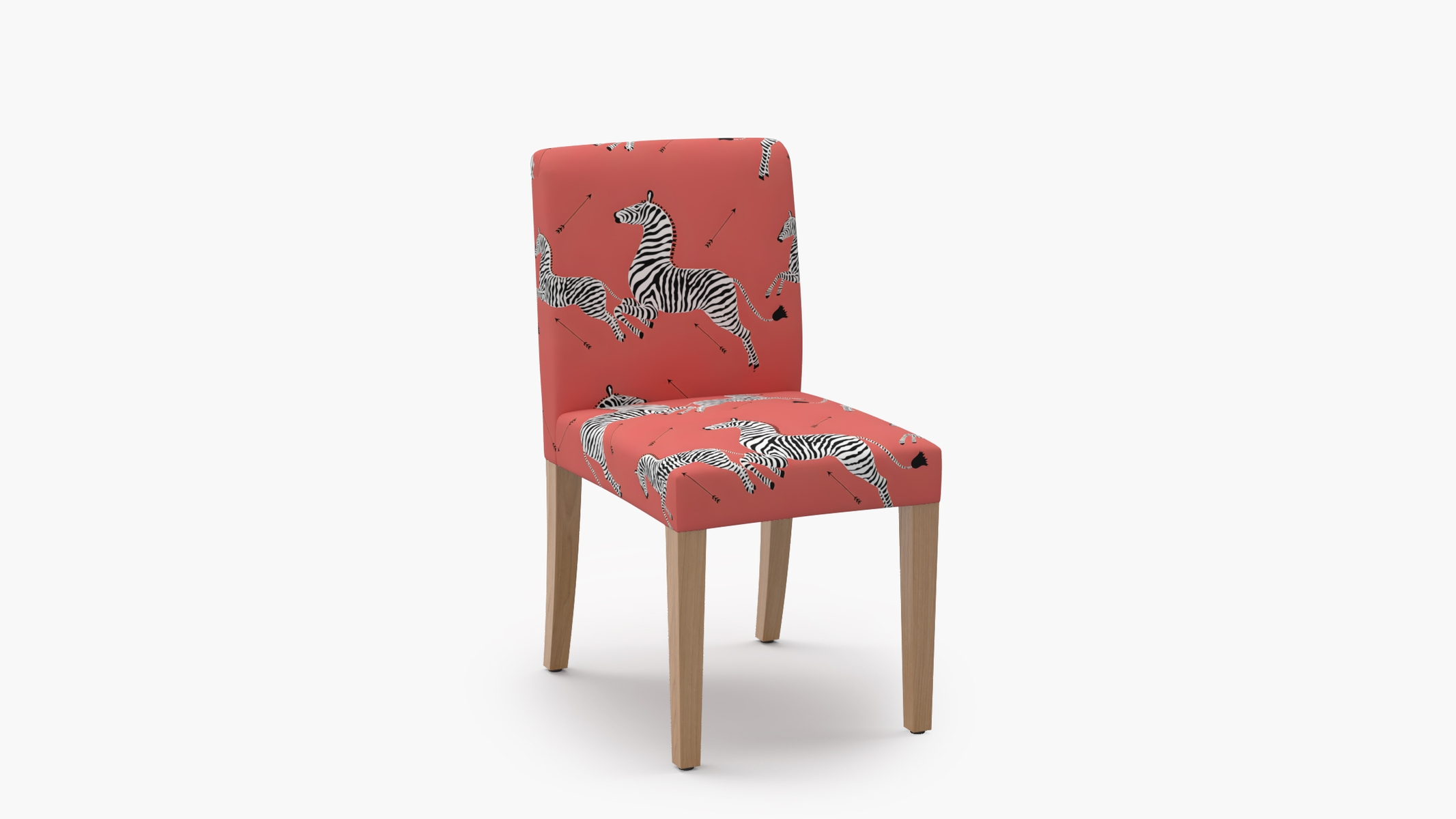 Signature Dining Chair, Coral Zebra, Natural Square Tapered Leg - Image 1