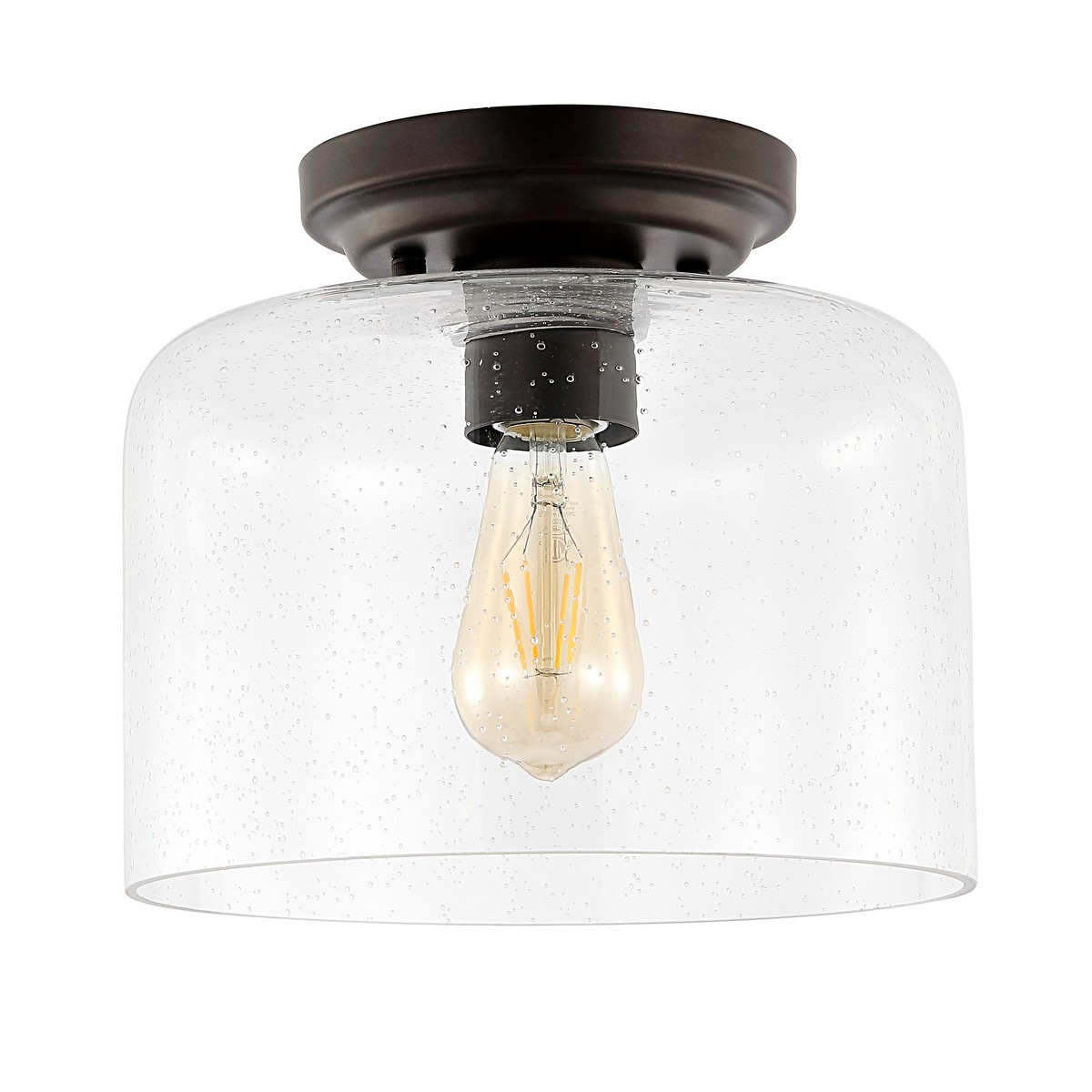 Rianne 10" Flush Mount - Black - Safavieh - Image 0