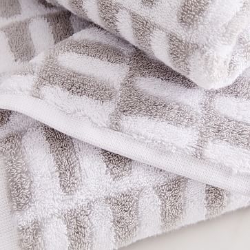 Organic Archways Jacquard Towel, Hand Towel, Gray Sky - Image 1