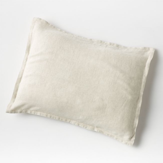 Aire Natural EUROPEAN FLAX ™-Certified Linen Warm Natural Standard Bed Pillow Sham - Image 0