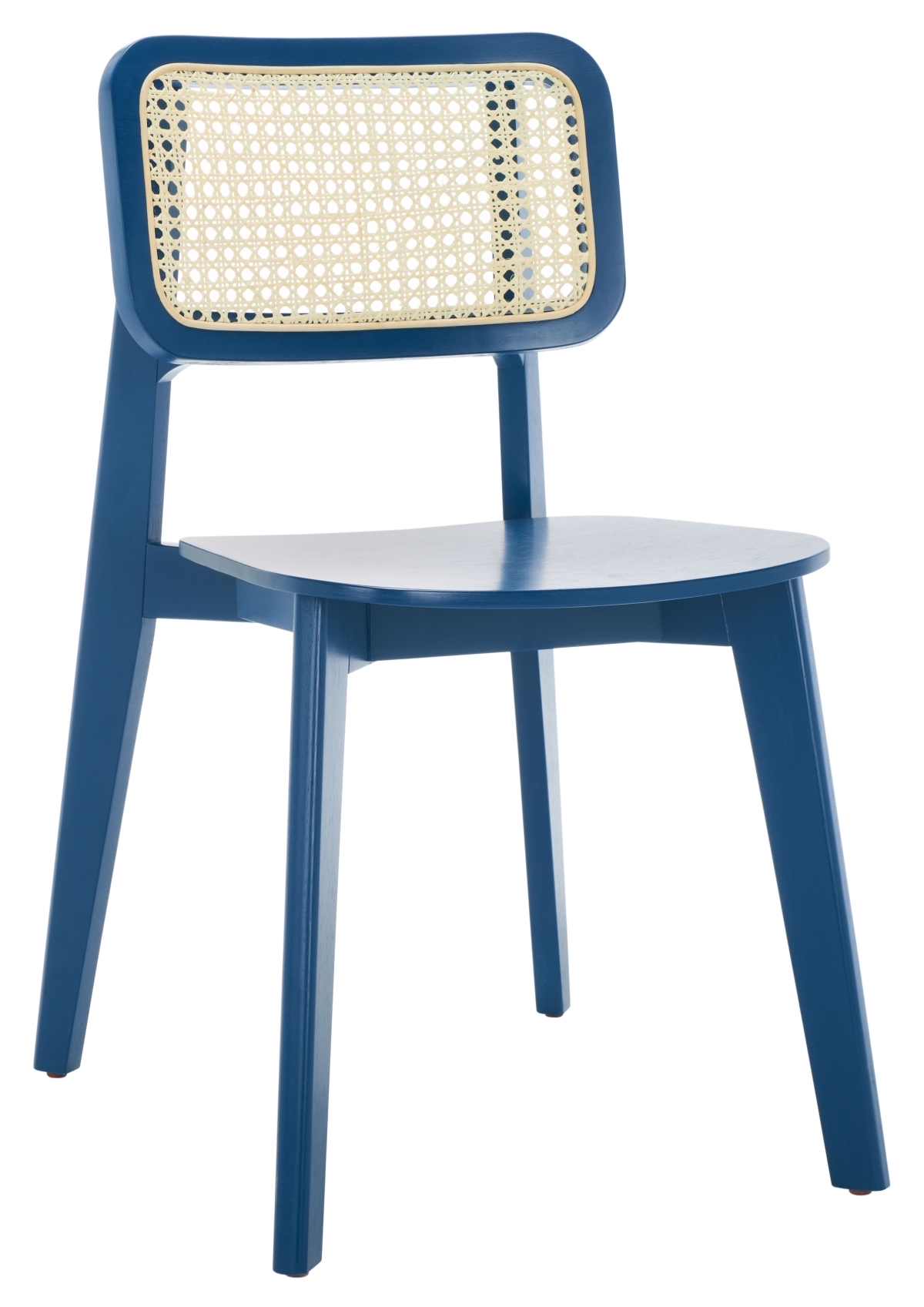 Luz Cane Dining Chair - Navy / Natural - Safavieh -set of 2 - Image 0