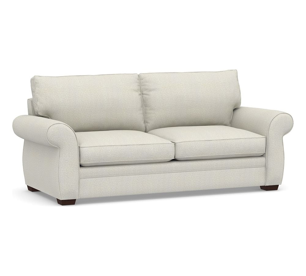 Pearce Square Arm Upholstered Grand Sofa, Down Blend Wrapped Cushions, Performance Heathered Basketweave Dove - Image 0