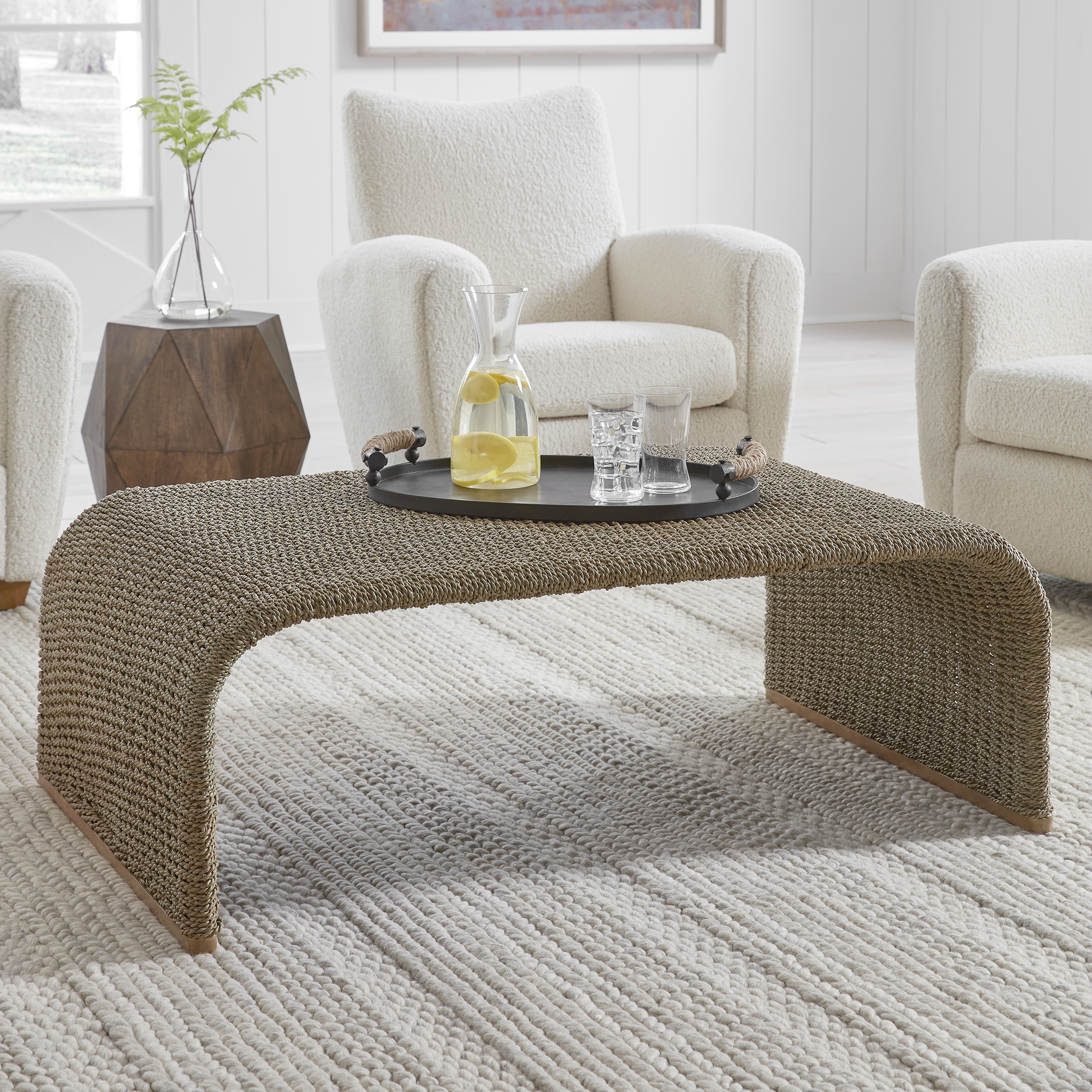Calabria Woven Seagrass Coffee Table - Image 2