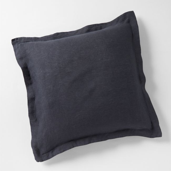 New Natural Hemp Midnight Navy Euro Bed Pillow Sham - Image 0