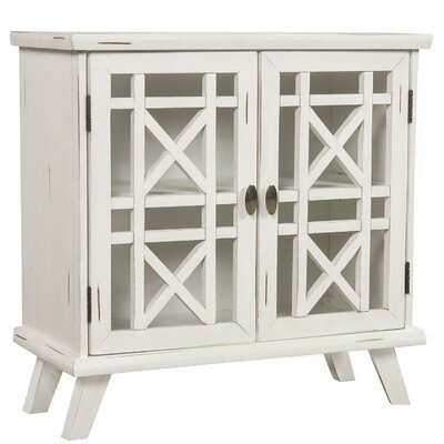 Wood Door Accent Cabinet With Adjustable Shelf Storage Cabinet For Hallway Dining Console Table (Antique White) - Image 0