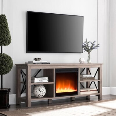 Bacall TV Stand for TVs up to 65" with Electric Fireplace Included - Image 0