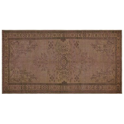 One-of-a-Kind Caerphilly Hand-Knotted 1960s Turkish Brown 4'11'' x 9'3'' Area Rug - Image 0