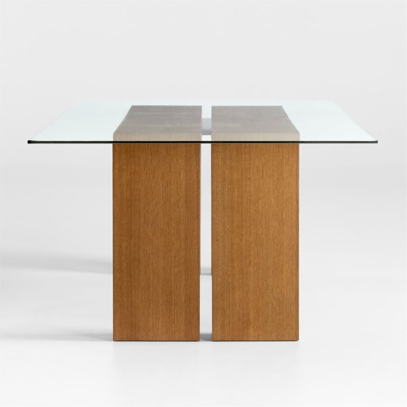 Emma Wood and Glass-Top Dining Table - Image 3