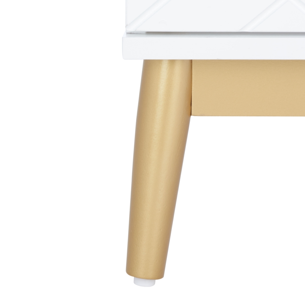 Wilfred 2 Drawer Patterned Nightsand - White / Gold - Safavieh - Image 4