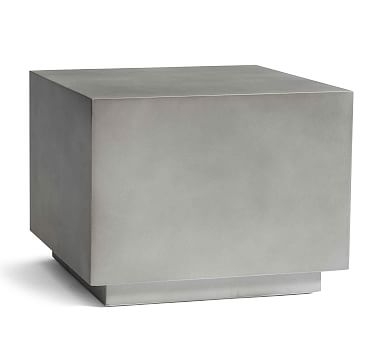 Palma Outdoor Concrete Cube, White Wash - Image 0