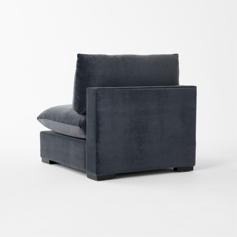 Deseo Charcoal Grey Performance Velvet Standard Depth Armless Chair - Image 4
