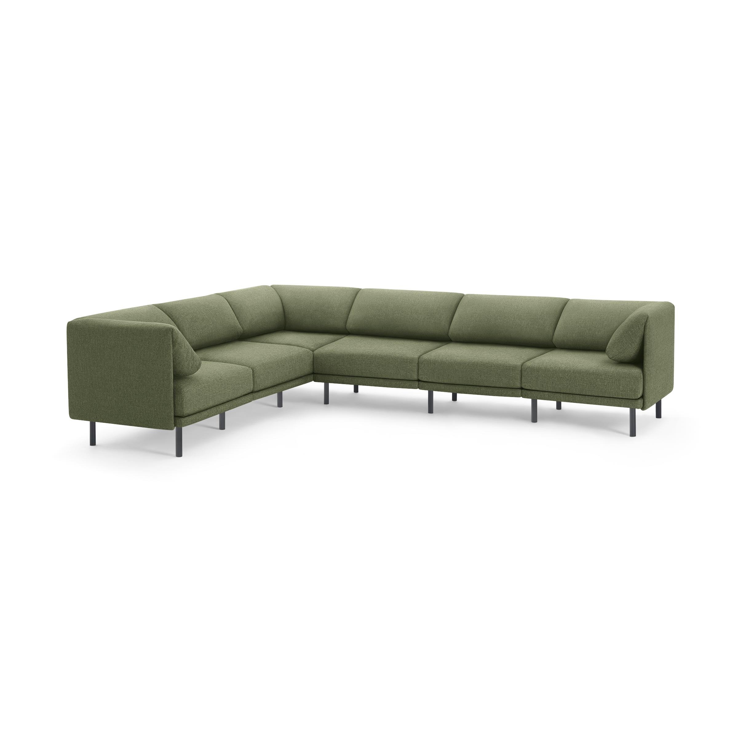 The Range 6-Piece Sectional in Moss Green - Image 0