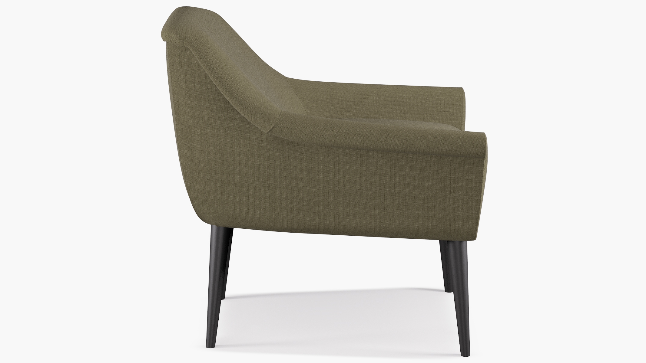 Cocktail Chair, Olive Linen, Black - Image 2