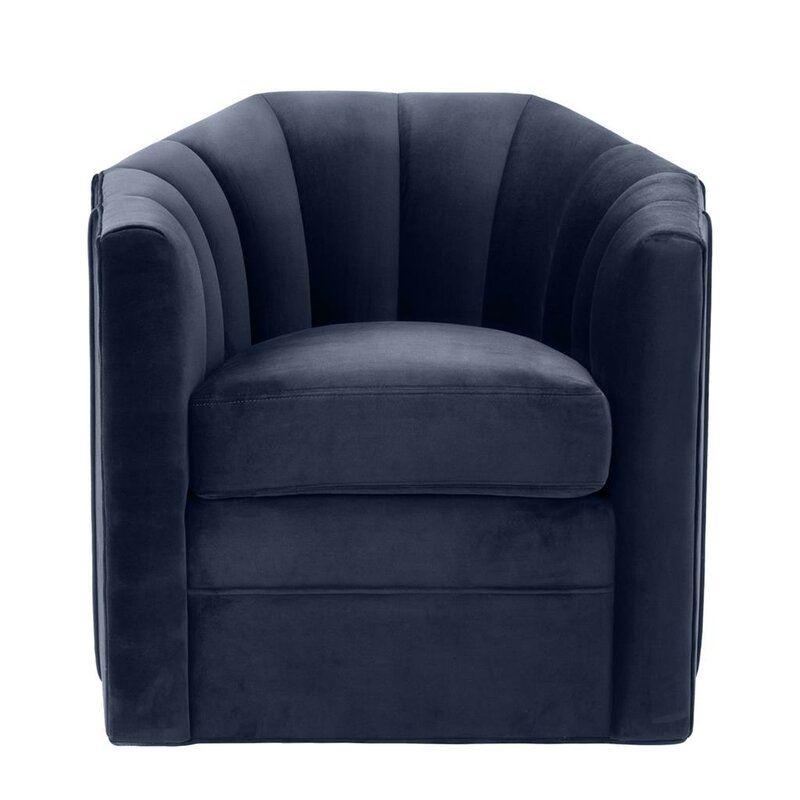 Delancey Barrel Chair Upholstery Color: Blue - Image 0
