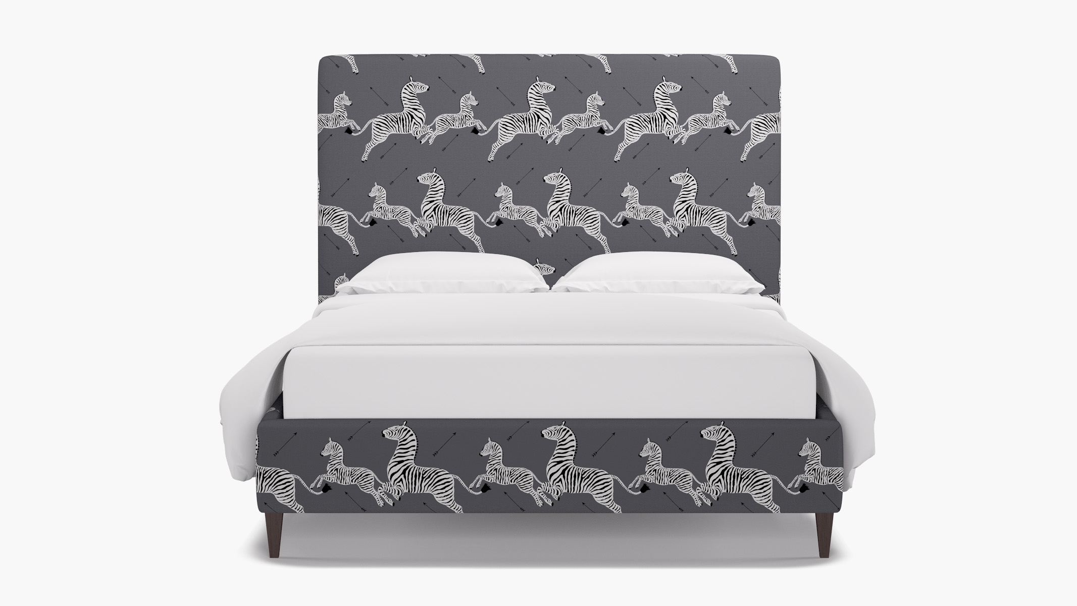 Classic Bed, Slate Zebra, Espresso Square Tapered Leg, Queen - Image 0