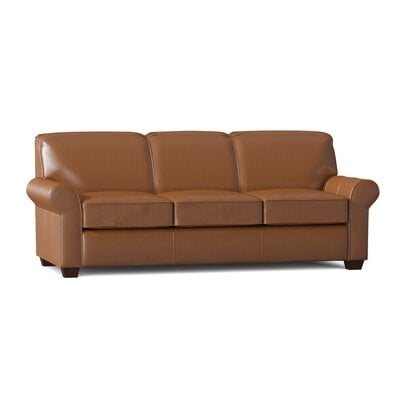 Jennifer Genuine Leather 81" Rolled Arm Sofa Bed - Image 0