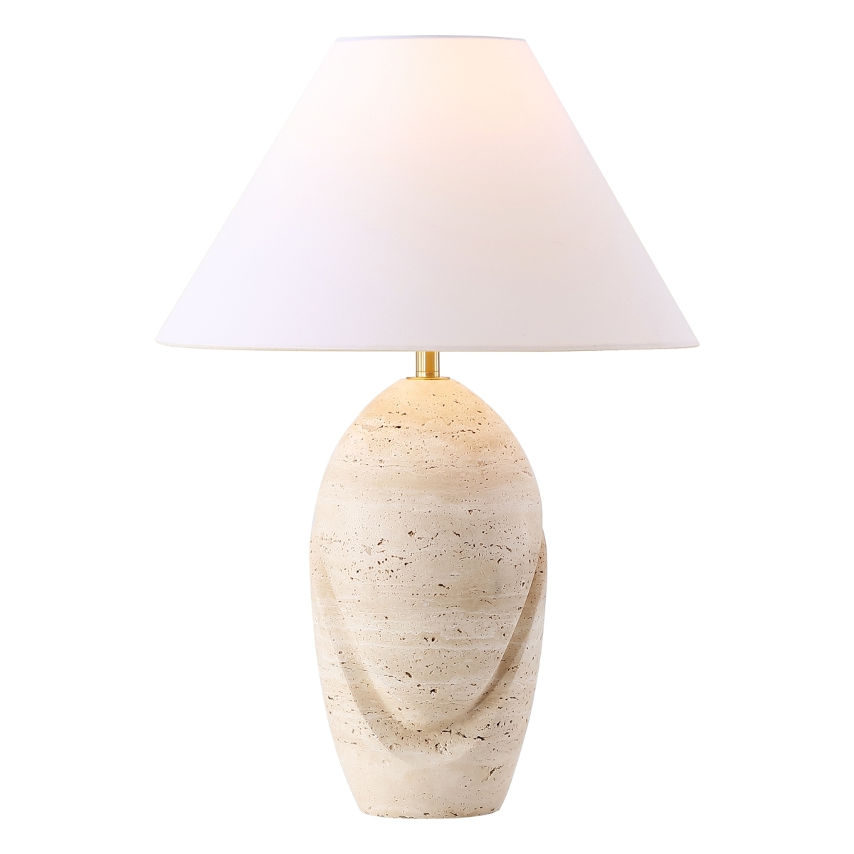 Safavieh Couture Janette Travertine Table Lamp - Travertine/White - Image 2