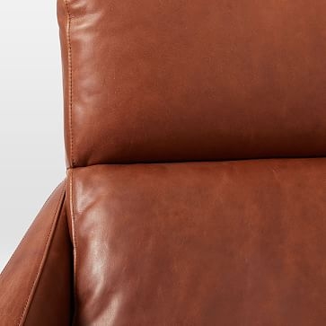 Austin Leather Swivel Chair, Aspen Leather, Chestnut, Polished Nickel, Set of 2 - Image 2