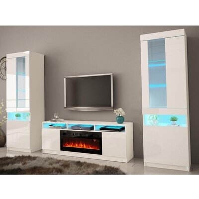 Anwitha 05 Electric Fireplace Modern Wall Unit Entertainment Center - Image 0