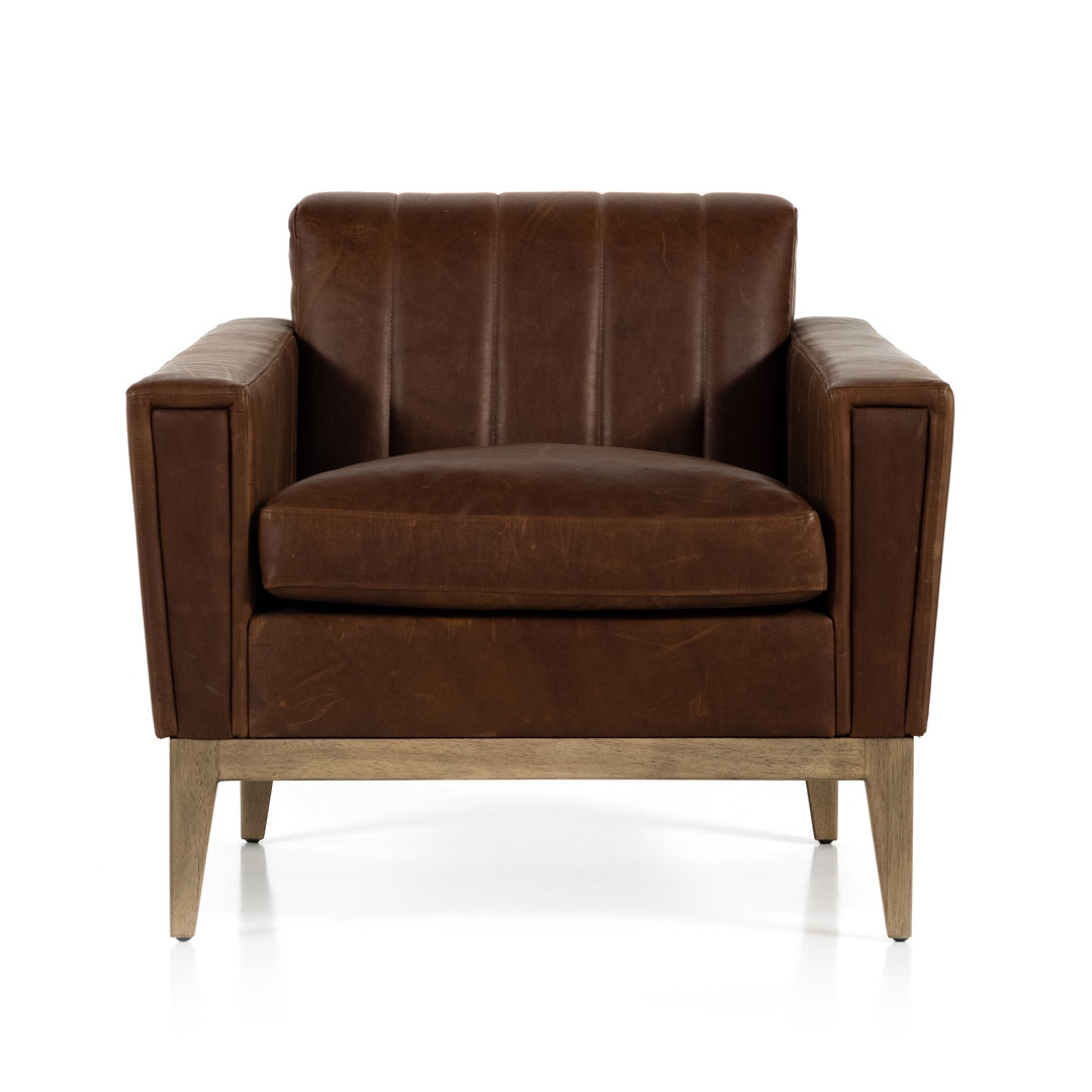 Four Hands Roberts 33"" W Top Grain Leather Club Chair - Image 0