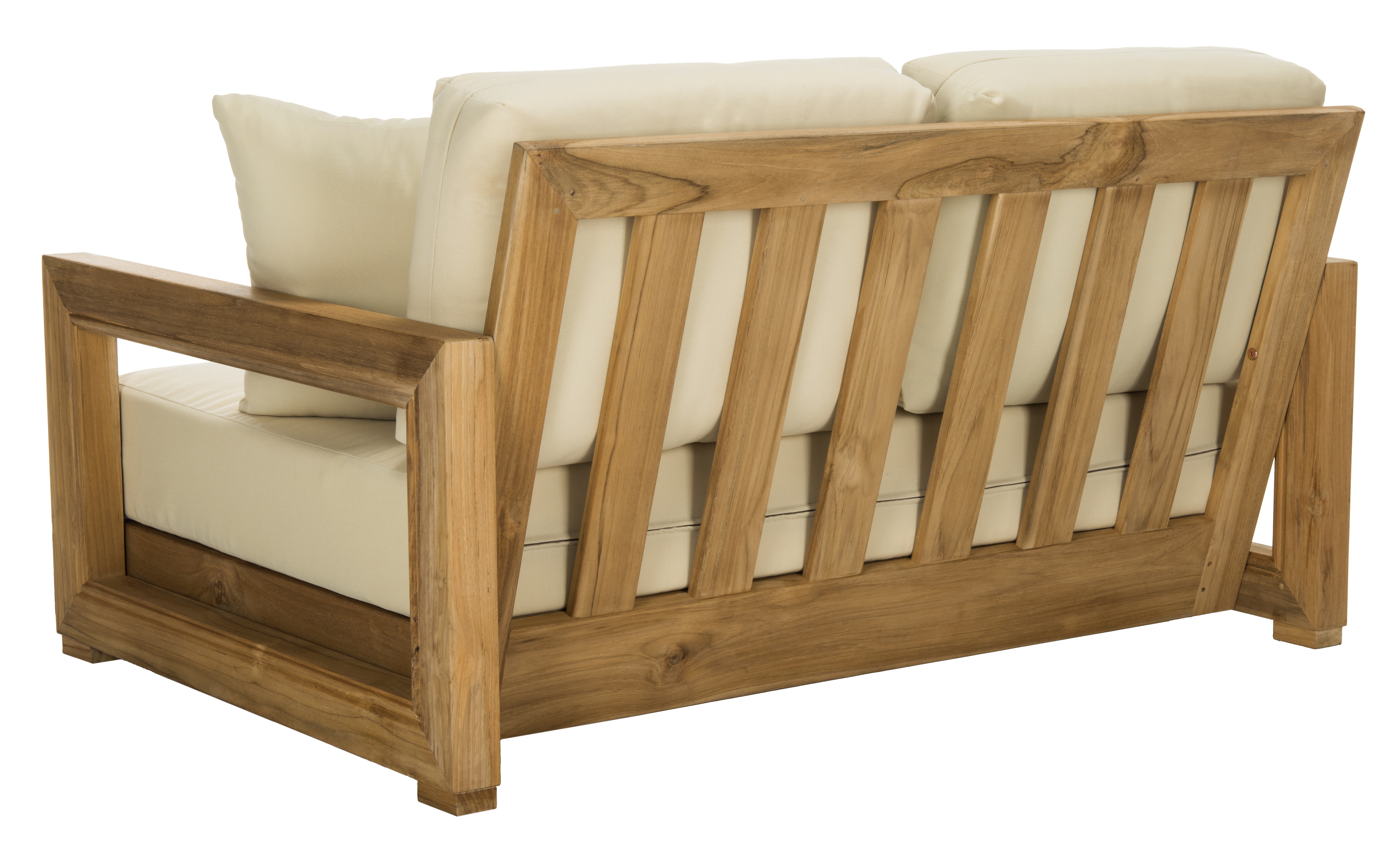 Montford 2-Seat Loveseat - Teak/Beige - Safavieh - Image 4