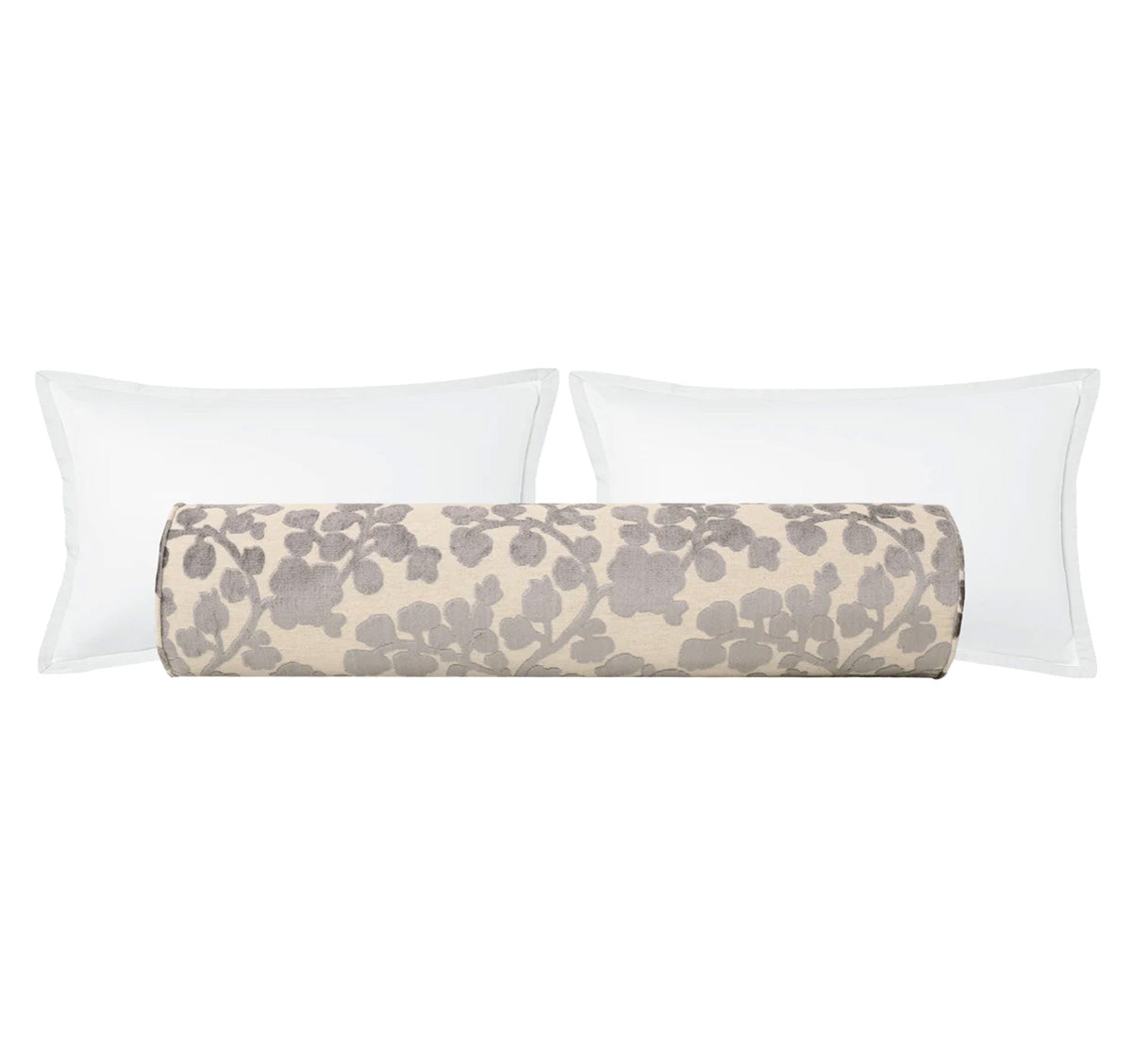 THE BOLSTER :: BLOSSOM CUT VELVET // CHROME - BY THE YARD - Image 0