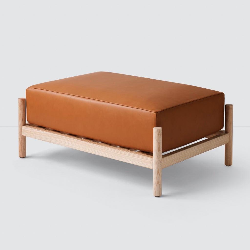 The Citizenry Santo Rectangular Ottoman | Cognac - Image 9