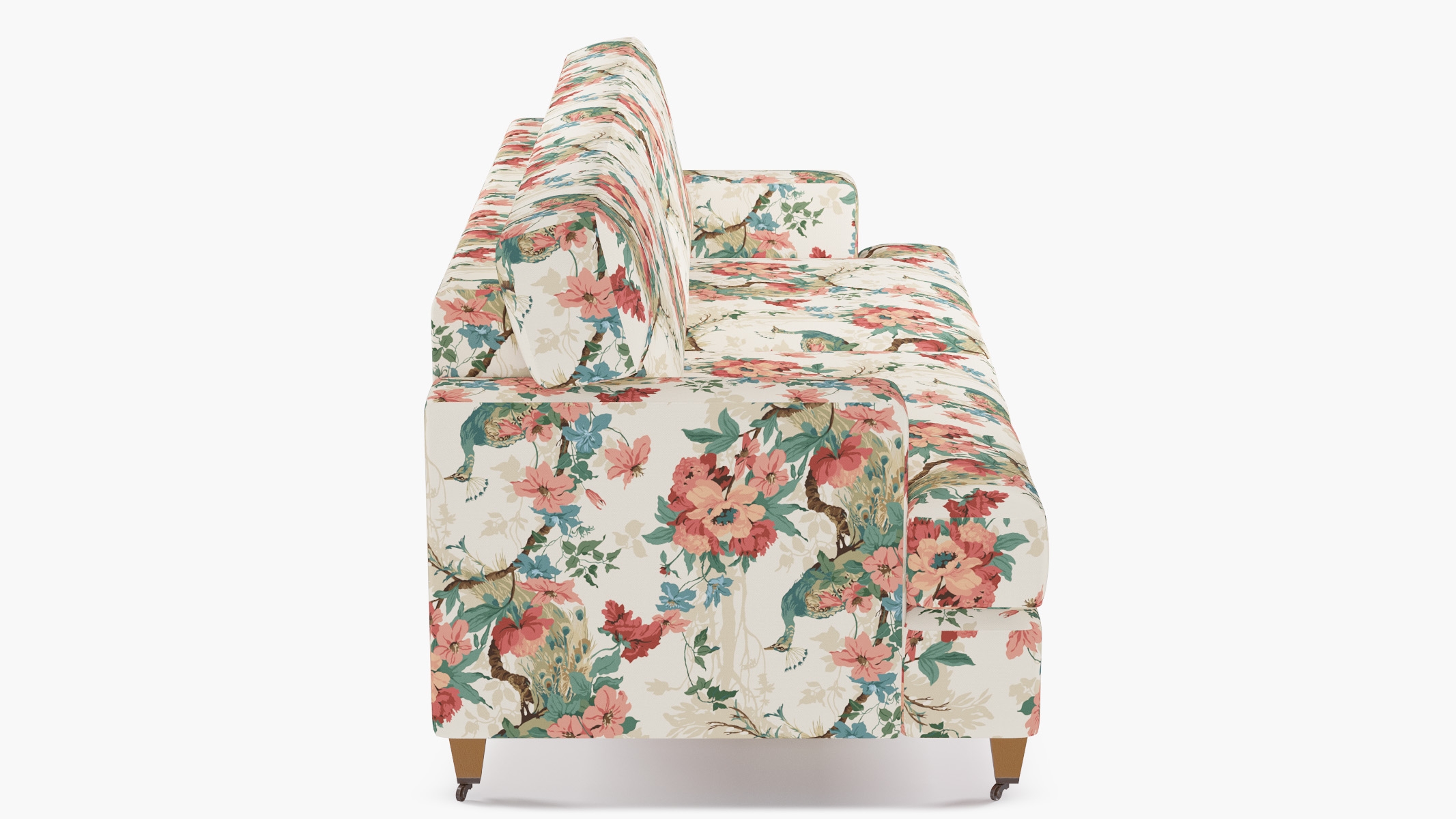 Classic Sofa, Rose Peacock Park, Natural with Antique Brass Caster - Image 2