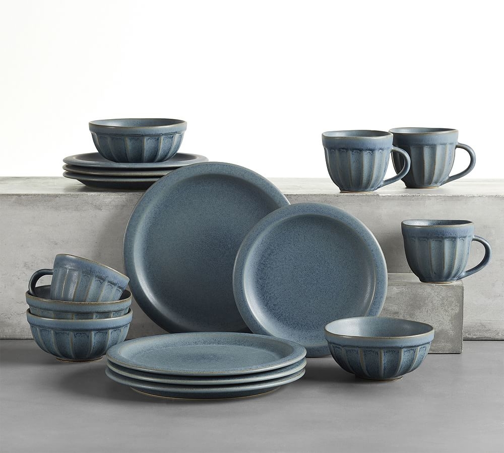 Mendocino Stoneware 16-Piece Dinnerware Set - Indigo Blue - Image 0