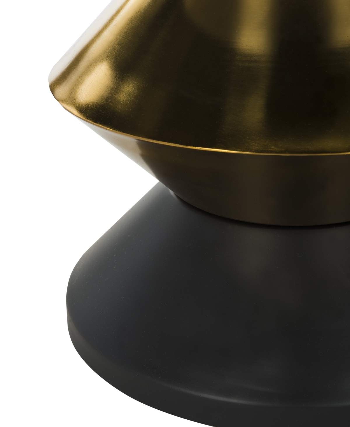 Azizi Stone Top Side Table - Black / Gold - Safavieh - Image 3