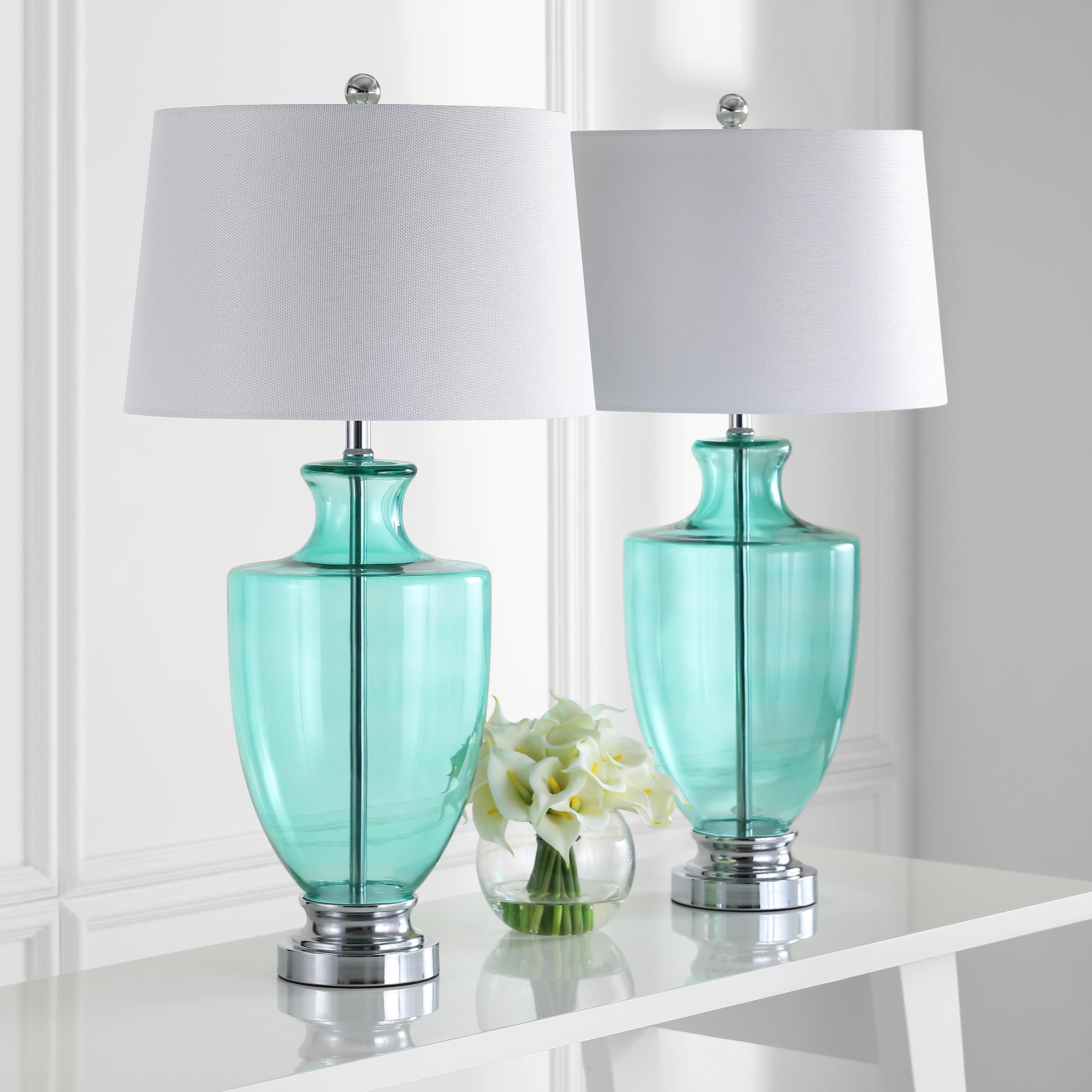 Desiree 30-Inch H Glass Table Lamp - Green - Safavieh - Image 5