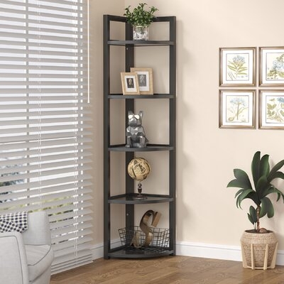 Haseltine 59.05" H x 10.82" W Steel Corner Bookcase - Image 0