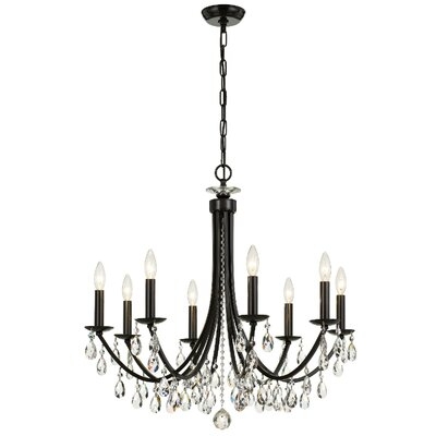 Sanches 8 - Light Unique Empire Chandelier with Wrought Iron Accents - Image 0